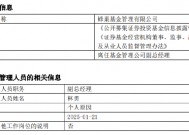 任职不足2年 蜂巢基金副总经理林勇离任